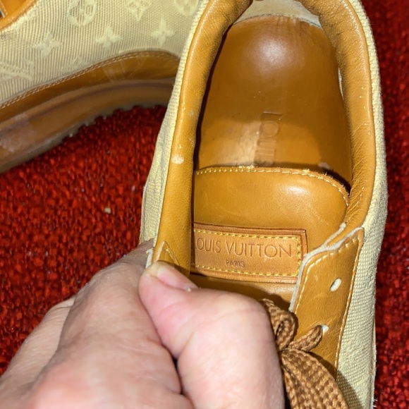 Louis Vuitton leather with monogrammed cloth tennis shoes - Picture 7 of 7